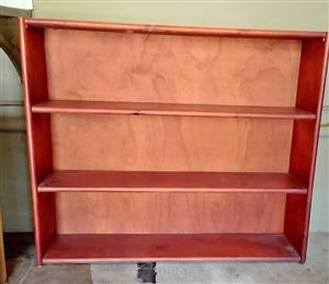 3 TIER WOOD VARNISHED BOOKSHELF