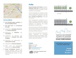 Tasyam Govender Town Planner: Land Use Management, Town Planning Services