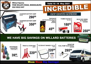 Incredible May Month Savings Now On at Mhluzi Spares!