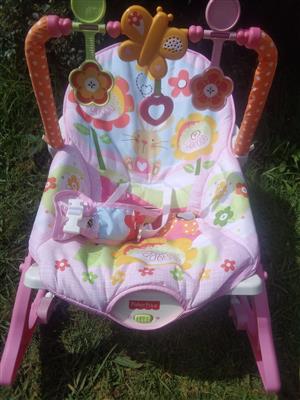 Baby cot and two baby rocking chairs 