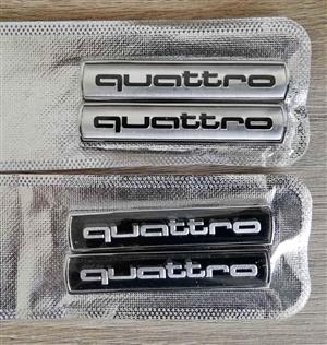 Audi Quattro badges emblems stickers accessories