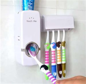 Automatic Toothpaste Dispenser + Toothbrush Holder