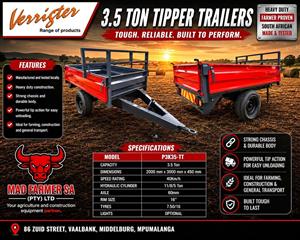 New 3.5 ton farm tipper trailers available