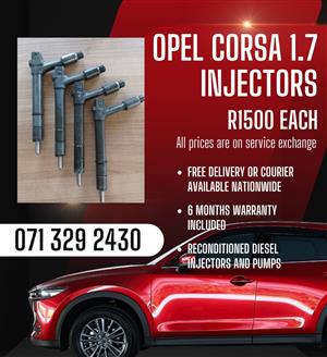 OPEL CORSA 1.7 INJECTORS FOR SALE WITH WARRANTY INCLUDED 