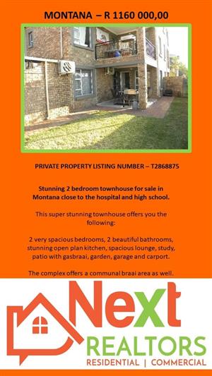 Stunning 2 bedroom 2 bathroom townhouse in Montana