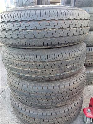 195/14C. 2  Dunlop and 2 Goodyear