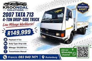 2007 Tata 713 4 ton drop-side truck