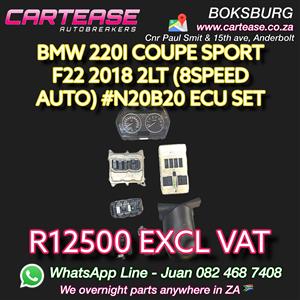 BMW 220I COUPE SPORT F22 2018 2LT #N20B20 ECU SET