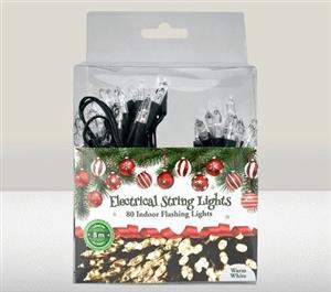 8m Warm White Christmas Fairy Lights – 80 LED String