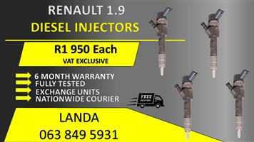 RENAULT 1.9 DIESEL INJECTORS FOR SALE OR RECON WITH WARRANTY                    