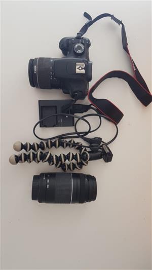 Canon 1200d camera kit , 18-55mm lense, 75-300mm lense, tripod and charger 