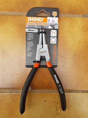 BRAND NEW SHIND 180MM/ 7"EXTERNAL BENT NOSE CIRCLIP PLIERS