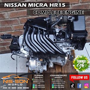 NISSAN MICRA HR15 COMPLETE ENGINE