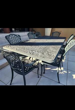 8 seater cast aluminium patio set 