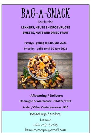 Sweets, Nuts and Dried Fruit (Lekkers, Neute en Droe Vrugte) (Centurion only)