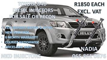 TOYOTA D4D 2K DIESEL INJECTORS FOR SALE OR RECON