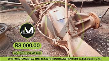 2017 FORD RANGER 2.2 TDCi 4x2 XL Hi-RIDER D.CAB REAR DIFF w. EDL Ratio = 3.15