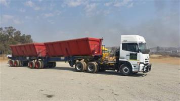 34 SIDE TIPPER TRUCKS FOR HIRE / RENT ON A MONTHLY BASIS AT THE BEST PT