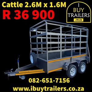 Double Axle Cattle Trailer 2.6 M x 1.6 M x 1.7 M 