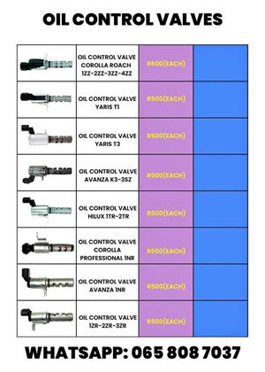 BRAND NEW OIL CONTROL VALVES.