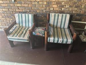 Wooden stoep chairs
