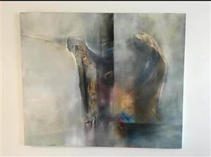 Rochelle Bomberg Oil On Canvas Size 150x176   Good condition. Collection in Seapoint.