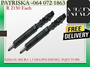NISSAN MICRA 1,5 DELPHI DIESEL INJECTORS FOR SALE