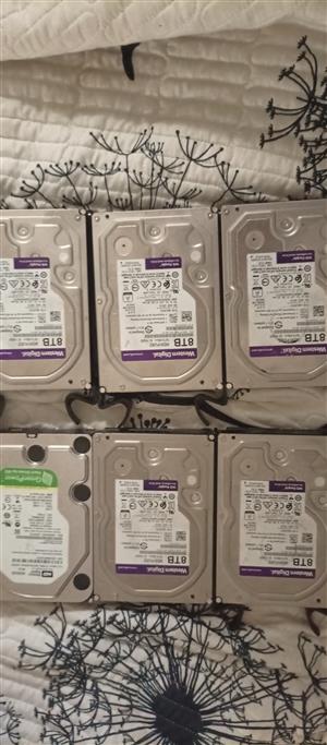 5 x 8Terrabyte harddrives & 1 x 2Terrabyte harddrive for sale.