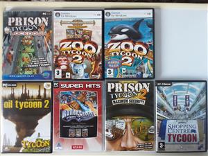 PC Games Tycoon Collection. R60 per disk. I am in Orange Grove. 