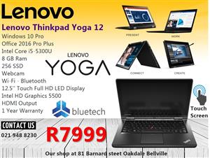 Lenovo Thinkpad Yoga 12, i5, 256 SSD, 12.5 inch Touch screen, 12 Months Warranty