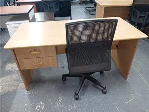 2 draw oak Office desk
