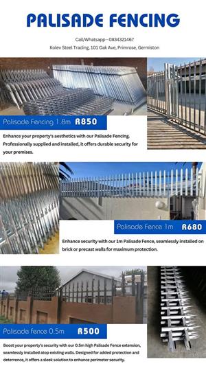 Palisade fencing
