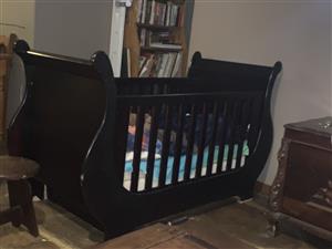 sleigh cot and compactum for sale