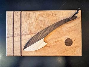 Handmade Olive Wood Cheese Board with Knife - Irish Made