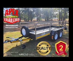 Brown 4m Double Axle Braked with Mesh Trailer