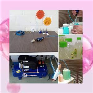 “Pneumatic capping machine, 2–3 seconds per bottle, interchangeable heads, preci