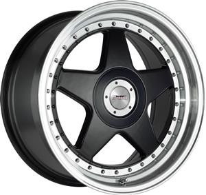 17″ A-Line Swag 4/100 & 4/114 Black & Silver Alloy Wheels