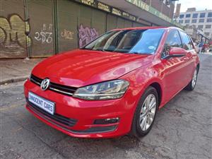 2015 VW GOLF 7 1.4 TSI BLUEMOTION PETROL, AUTOMATIC TRANSMISSION DSG, RED COLOUR, 89000KM