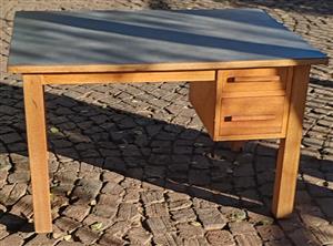 Wooden desk teak wood. 