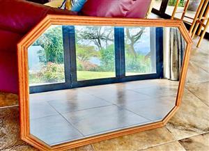 Large wood framed mirror