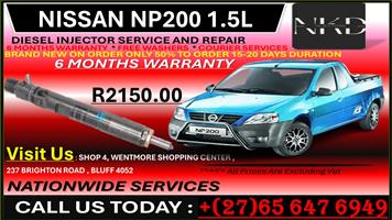 NISSAN NP200 1.5 DIESEL INJECTORS