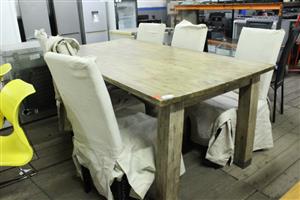BROWN 7PC DINING ROOM SET(S066452A)