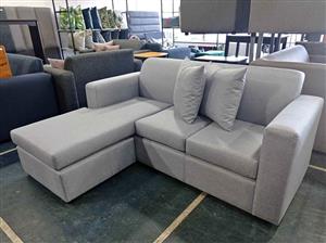 L-shaped interchangeable daybed couch light grey