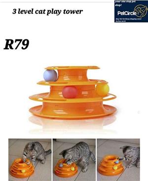 3 level cat play tower