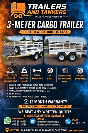 3m Utility Trailer/ 3m Double axle Cargo Trailer