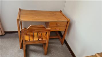 Pine Study Desk with Chair
