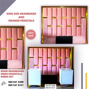 King size headboard and pedestals 