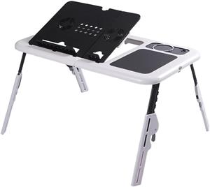 E-TABLE; FOLDABLE PORTABLE  LAPTOP  TABLE WITH BUILT-IN COOLING SYSTEM!