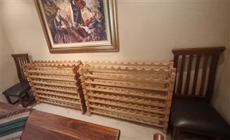 Solid Wooden Wall-Mounted Wine Racks – Holds Large Wine Collection