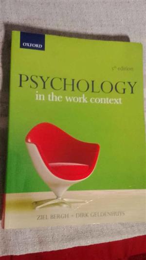 PSYCHOLOGY in the work context (5th Edition)